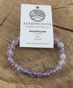 Bracelet Light Améthyste - Perles 8mm, 1 pièce